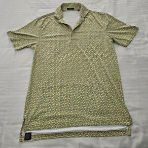 Turtleson Quincy Performance Golf Polo Shirt Mens SZ Small Lemons Blue